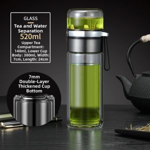 Double Layered Insulated Infuser Borosilicate Glass Cup