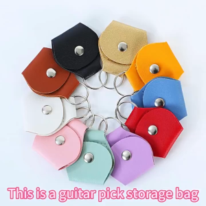 Heart String Leather Guitar Picks Holder Case Bag Lightweight Picks Storage Bag Guitar Plectrums Bag