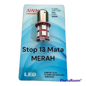 LAMPU LED REM STOP 13 MATA BELAKANG FLASH KEDIP BOHLAM REM LED 12 V BISA SEMUA MOTOR UNIVERSAL