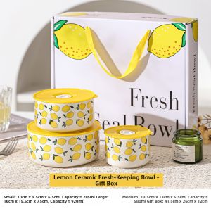 MAIYUQI | Microwaveable Sealed Ceramic Preservation Bowls 3 Set