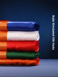 High-End Tibetan Ethnic Jewelry Five-Color Mongolian Ceremony Supplies Eight-Banner Khata over 3 Meters Bulk Shipping