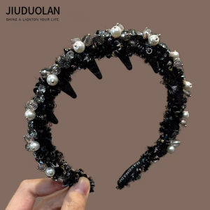 JIUDUOLAN | Elegant Pearl Crystal Hair Comb Headband Face Slimming Skull Heightening