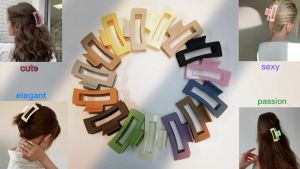 Hairclip Women Korean Style Elegant Hair Claw Matte Color Hairpins Hair Clamps Fashion Hair Accessories for Lovely Ladies Girls Kids Thick Hair All Hairstyles Hair Care Personal Beauty Hygiene Kit