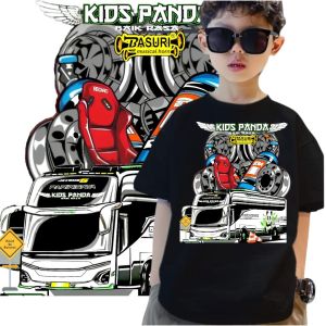 Baju bus anak laki laki karakter bus telolet basuri viral kids panda terbaru