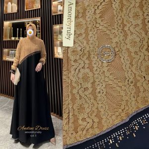 Damla id gamis simpel terbaru kekinian motif simple brukat elegan viral 2024 amore by ruby