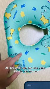[TẶNG 3 MÓN] Gối bơm hơi chữ U hoạ tiết nhỏ gọn - Gối kê cổ văn phòng du lịch đi xe ô tô TẶNG Bịt mắt ngủ