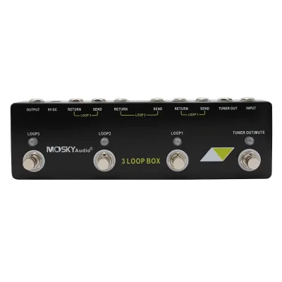 Mosky Audio 3 Loop Box Effect Pedal True Bypass พร้อมฟังก์ชันปิดเสียงจูนเนอร์