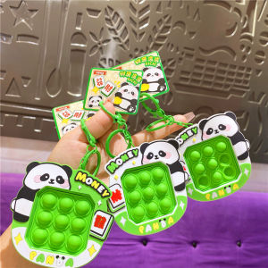 Creative Panda Press Return Bubble Keychain Toy Couple Bag Hanging Ornament De-Stress Gift PVC Plastic Hardware Material