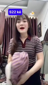 áo sọc kẻ ngang cổ bẻ S22