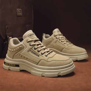 Mens Safety Shoes 2025 New Autumn Construction Site Anti-slip Waterproof Work Shoes Sport Thick Bottom Low Help Martin Boots