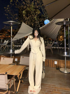 Spring Autumn 2024 New Womens Tracksuit Hooded Outerwear Simple Pure Color Casual Pants Two-Piece Set Cotton Material