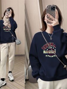 ผู้หญิง หนาขึ้น ผ้าขนแกะ เสื้อฮู้ด คอกลม เสื้อสวม เสื้อสเว็ตเชิ้ต พรางหุ่น น้ำหนักเบา ฤดูใบไม้ผลิฤดูใบไม้ร่วงฤดูหนาวสบายๆสบาย สตรีทแวร์