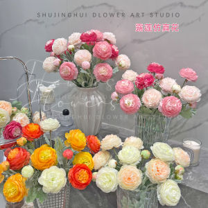 Luxury Artificial Peony Flowers Home Decor Living Room Table Centerpiece Fake Flower Bouquet Modern Minimalist Style Handmade Craft