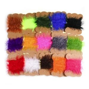 Bimoo 2pcs=10m Ice Straggle Chenille Fly Tying Material For Tying Tube Fly Buggers Mini Lures Leech Streamers Sea Fishing Lures
