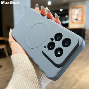 Original for Magsafe Magnetic Wireless Charging Case For Xiaomi 14 14Pro Mi 13 Pro Liquid Silicone Plain Candy Soft Bumper Cover