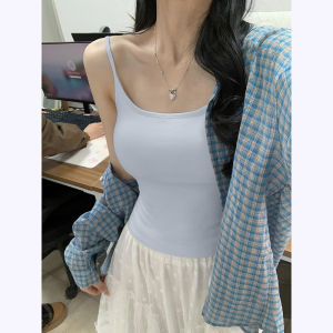 Áo Ba Lỗ Ngắn Cho Nữ Mùa Hè Áo Ba Lỗ Không Dây Pure Desire Có Đệm Ngực Tự Nhiên Áo Ba Lỗ Chống Ánh Nắng Cho Nữ Áo Ba Lỗ Mặc Trong