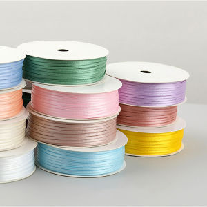 2mm Ribbon Balloon Thin Volume Satin Ribbon Colorful Rope Ribbon Double-Sided Ribbon Decoration DIY Packaging Hair Accessories