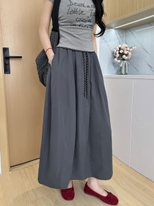 YAYANGREN | Gray Workwear A-Line Skirt Thin High-Waist Summer