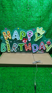 ป้ายไฟนีออน ป้ายไฟ HAPPY BIRTHDAY ไฟประดับตกแต่ง ป้ายไฟสำรับตกแต่งหน้าร้าน