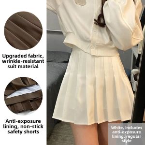 LANMENGYA | Slim Fit High Waist Kaki Tweed A-line Skirt