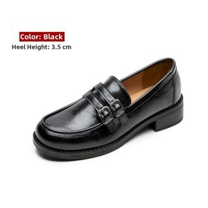 MIFEI | Soft Leather Slip-On Shoes Women Summer Versatile Casual Loafers British Style Large Size 41-43