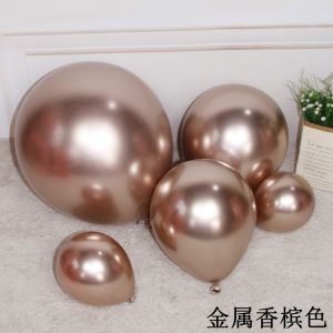 Champagne Rose Gold Metal Balloons 5 10 12 18 Inch Birthday Party Engagement Decor Wedding Proposal Celebration Latex Balloons