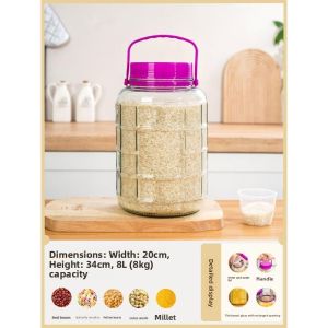 Kitchen Food Storage Glass Sealed Container Grain Rice Bucket Beans Storage Box Home Use Five Grains Cereals Storage Jar