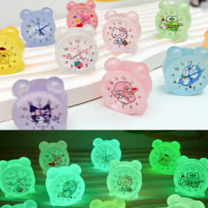 【Free Shipping】5Pcs Luminous Sanrio Cute Cartoon Alarm Clock Night Light Resin DIY Jewelry Gift Desk Table Decoration Creative Home Decor