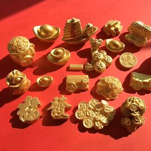 Mô Hình Thỏi Vàng Tiểu Cảnh Đồng Vàng Lư Vàng - Mô Hình Trang Trí Hồ Cá Chậu Sen đá Bonsai Terrarium (ZC-323)