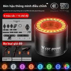 West Biking | Đèn Đuôi Xe Đạp Thông Minh Đa Chức Năng có Cảm Biến Phanh và Điều Khiển Từ Xa