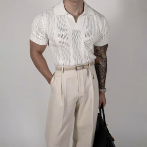 DAVID&ME | Heavy Duty Lace Knit White Short Sleeve Loose T-shirt