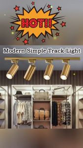 Modern Simple Track Light Commercial Dining Home GU10 Lamp Clothing Store Tricolor Gold Spotlight