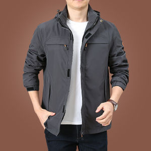 Mens Thickened Fleece Lined Jacket Workwear Coat Medium Length Winter New Style Cotton Clothes Standard Fit Fashion Urban Style