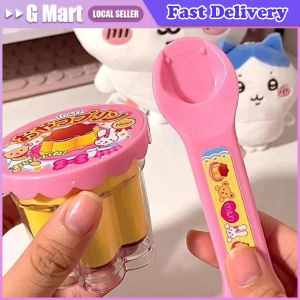 Food Feeding Pudding Feeding Toy Desktop Ornament Cute Pink Jelly Strawberry Pudding Set Ornaments Models For Girls