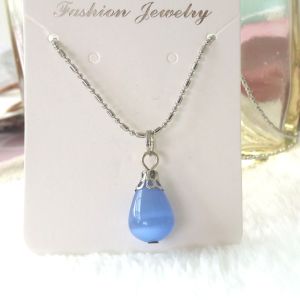 Fashion and Trendy Glass Crystal Pendant with chain Necklace 人造水晶吊坠