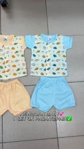 NEWBORN BABY SHIRT & PANT COTTON 1SET 3X PASANG/PAIR/BAJU BABY/BAJU BAYI NEWBORN SHORT SLEEVE READY STOCK