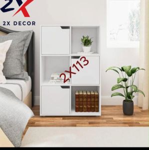 Tủ sách dáng đứng cao Tủ lưu trữ văn phòng đa năng thiết kế 3 cửa 6 ô lưu trữ 2X Decor- 2X113