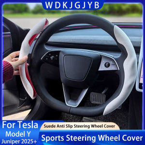 For Tesla New Launch Model Y Juniper 2025+ Suede Steering Wheel Cover All Season Universal Anti Slip Sports Steering Wheel Cover