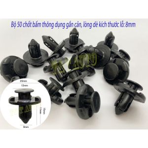 Bộ 50 chốt vít nở nhựa kích thước lỗ 8mm thông dụng loại chốt bấm gắn cản lòng dè