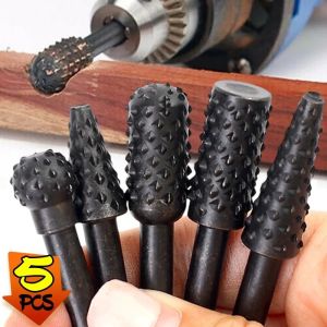 5ชิ้นแฟ้มงานฝีมือโรตารี่ไฟล์โรตารี่ Rasp ตะไบเหล็กเจียรเศษไม้พลังแกะสลักเครื่องมือมือหัวเจาะเพชรประดับ