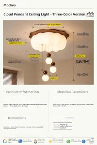 FANCY LAMP CLUB | Antique Cream Cloud Design Room Lamp Full Spectrum Eye Protection