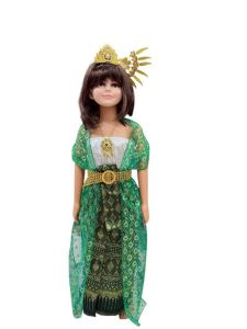 ชุดไทยเด็กนางสีดา(ได้ชุด ปิ่นปักผมดอกไม้ใหว เข็มขัด มงกุฎ )