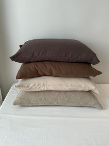 Vỏ Gối Cotton Nguyên Chất June Rain White Pure Cotton Double Layer Single Person One Pair Pillowcase Soft Comfortable All Seasons