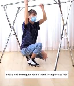 SUS-304 Jemuran Baju Lipat Jemuran Pakaian Basah Tahan Karat Portable Stainles Gantungan Baju
