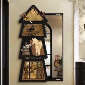 Wall Mirror Full Length Wall Mirror Full Length Mirror With Storage Full Body Mirror Wall Mount Mirror With Rack Invisible Hallway Background Wall Mirror New Shape 镜子全身