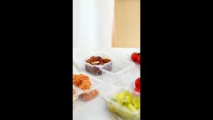 12/24pcs Snack Containers with Lids Thick 8 Oz Small Plastic Snack Boxes 2 Compartments Lunch Food Sauce Containers