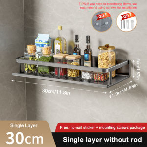 Wall-Mounted Kitchen Spice Rack Organizer Carbon Steel No Drilling 12-20 Inch Seasoning Holder Shelf for Easy Access to Spices