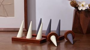 Oirlv | Oirlv Wooden Ring Holder Cone-shaped Ring Jewelry Display Stand Jade Finger Display Props Ring Holder Storage Jewelry Organizer
