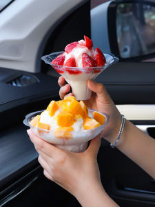 Disposable Creative Snowflake Ice Cream Cup Petal Dessert Bowl Popular Internet Red Mianmian Ice Bowl for Commercial Use