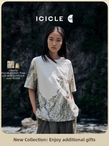 ICICLE | Museum Collection Summer New Cotton Silk Knit T-Shirt